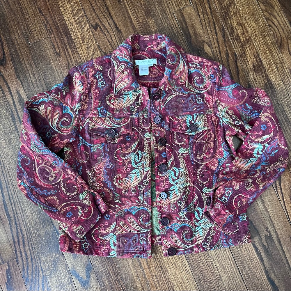 Coldwater Creek tweed paisley multi-colored blazer